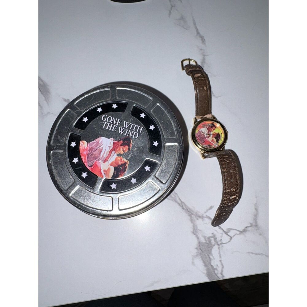Vintage Gone With The Wind Watch & Collector Tin Movie Memorabilia Set